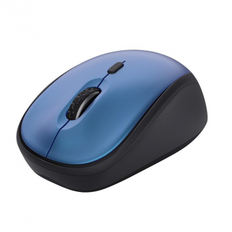 Trust Yvi+ - Mouse - silent - right-handed - optical - 4 buttons - wireless - 2.4 GHz - USB wireless receiver - blue - 0