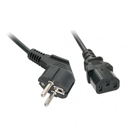 Lindy - Power cable - CEE 7/7 (M) angled to IEC 60320 C13 - 3 m - black - 0