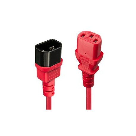 Lindy - Power extension cable - IEC 60320 C13 to IEC 60320 C14 - 1 m - molded - red - 0