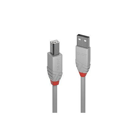 Lindy Anthra Line - USB cable - USB (M) to USB Type B (M) - USB 2.0 - 2 m - round - grey - 0