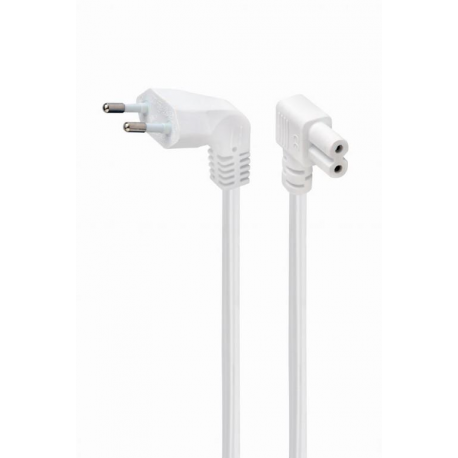 Cablexpert - Power cable - Europlug (M) angled to IEC 60320 C7 angled - 10 A - 2.5 m - molded - white - 0