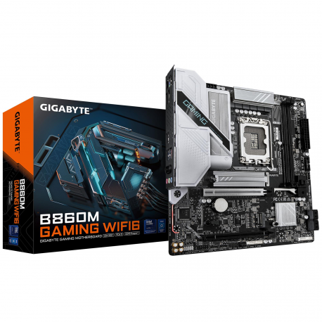Gigabyte B860M GAMING WIFI6 - Motherboard - micro ATX - LGA1851 Socket - B860 Chipset - Wi-Fi 6, Bluetooth - onboard graphics (CPU required) - HD Audio (8-channel) - 0