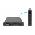 DIGITUS DN-170093 - UPS (rack-mountable  /  external) - online - AC 208 / 220 / 230 / 240 V - 1000 Watt - 1000 VA - 1-phase - 2 x battery - 9 Ah - 9 Ah - RS-232, USB - output connectors: 8 - 2U - 19"