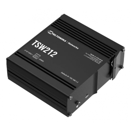 Teltonika TSW212 - Switch - Managed - 8 x 10 / 100 / 1000 + 2 x SFP - DIN rail mountable, surface-mountable - 2