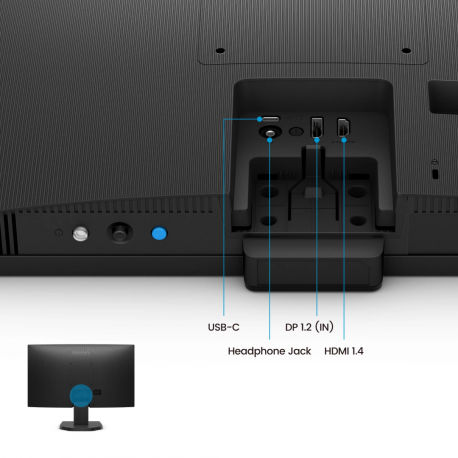 BenQ GW2490C - LED monitor - 24" (23.8" viewable) - 1920 x 1080 Full HD (1080p) @ 144 Hz - IPS - 250 cd / m² - 1500:1 - 5 ms - HDMI, DisplayPort, USB-C - speakers - 4