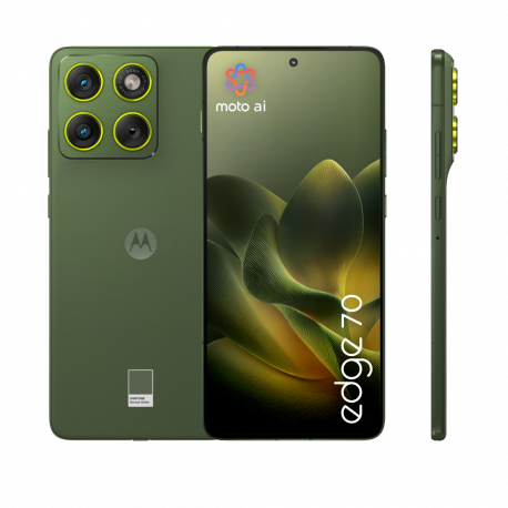 Motorola Edge 70 - 5G smartphone - dual-SIM - RAM 12 GB  /  Internal Memory 512 GB - pOLED display - 6.67" - 2712 x 1220 pixels (120 Hz) - 3x rear cameras 50 MP, 50 MP - front camera 50 MP - pantone bronze green - 3