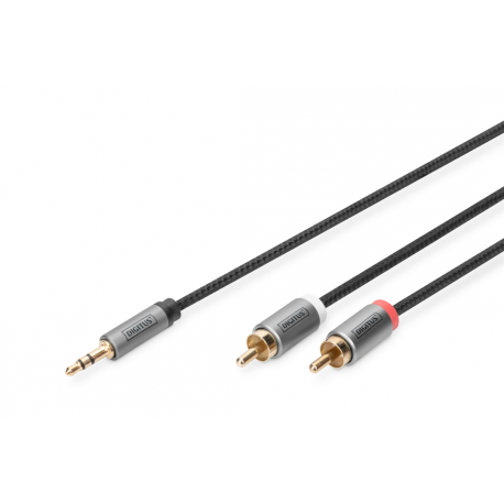 DIGITUS - Audio cable - mini-phone stereo 3.5 mm male to RCA x 2 male - 1 m - black - 0