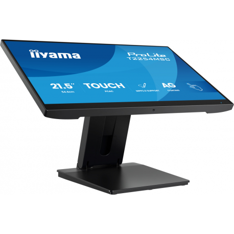 iiyama ProLite T2254MSC-B2AG - LED monitor - 21.5" (18.7" viewable) - touchscreen - 1920 x 1080 Full HD (1080p) @ 100 Hz - IPS - 300 cd / m² - 1300:1 - 4 ms - HDMI, DisplayPort - speakers - black - 1