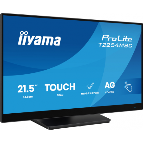 iiyama ProLite T2254MSC-B2AG - LED monitor - 21.5" (18.7" viewable) - touchscreen - 1920 x 1080 Full HD (1080p) @ 100 Hz - IPS - 300 cd / m² - 1300:1 - 4 ms - HDMI, DisplayPort - speakers - black - 4