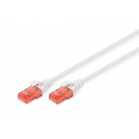 DIGITUS Professional - Patch cable - RJ-45 (M) to RJ-45 (M) - 5 m - UTP - CAT 6e - halogen-free, molded, snagless - white - 0