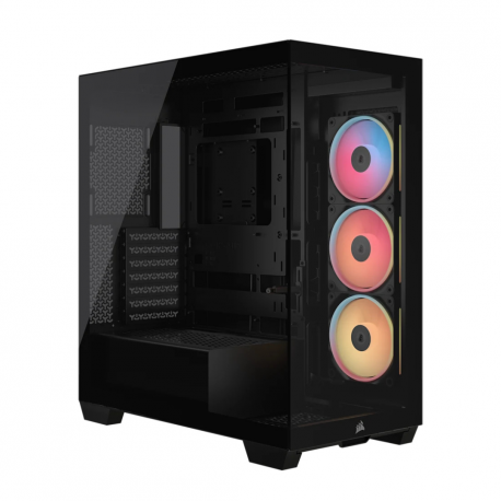 CORSAIR iCUE LINK 3500X LX-R RGB - Mid tower - extended ATX - windowed side panel (tempered glass) - no power supply (ATX) - black - USB / Audio - 0