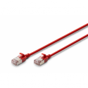 DIGITUS - Patch cable - RJ-45 (M) to RJ-45 (M) - 1 m - 3.8 mm - F / FTP - CAT 6a - IEEE 802.3 - halogen-free, slim - red