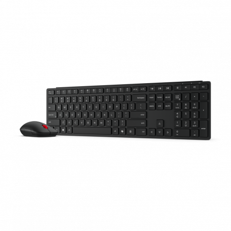 Lenovo Pro Combo 6000 - Keyboard and mouse set - wireless - 2.4 GHz, Bluetooth 5.3 - US with Euro symbol - eclipse black - brown box - 3
