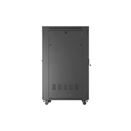 Lanberg FF01 series - Rack - 600 x 1000, flat pack, with mesh door, LCD - with thermostat, LCD screen, 6 cooling fans - free-standing - black, RAL 9004 - 32U - 19" - 2