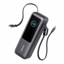 Anker - Power bank - built-in and retractable cables - 165 Watt - 25000 mAh - output connectors: 3 - space black