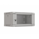 Lanberg WF03 Series - Rack cabinet - 540 x 350, flat pack, with glass door - wall mountable - grey, RAL 7035 - 4U - 19"