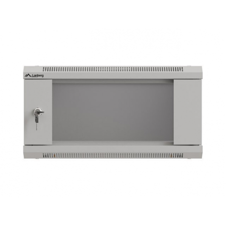 Lanberg WF03 Series - Rack cabinet - 540 x 350, flat pack, with glass door - wall mountable - grey, RAL 7035 - 4U - 19" - 2