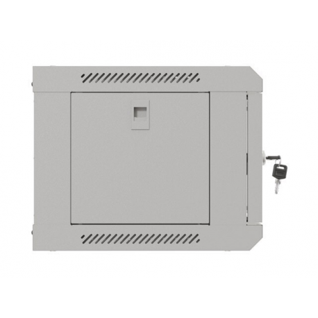 Lanberg WF03 Series - Rack cabinet - 540 x 350, flat pack, with glass door - wall mountable - grey, RAL 7035 - 4U - 19" - 3
