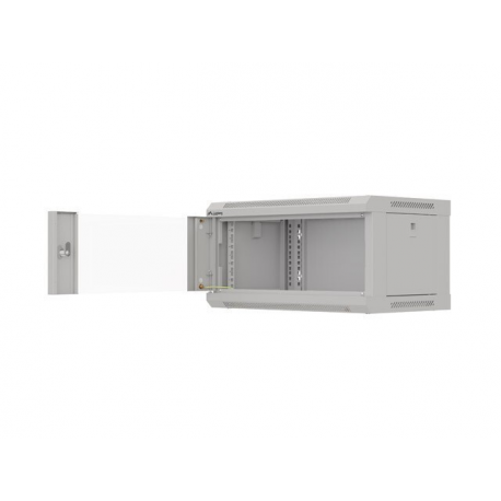 Lanberg WF03 Series - Rack cabinet - 540 x 350, flat pack, with glass door - wall mountable - grey, RAL 7035 - 4U - 19" - 4
