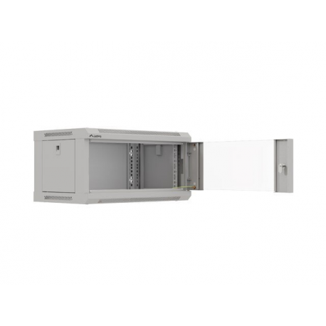 Lanberg WF03 Series - Rack cabinet - 540 x 350, flat pack, with glass door - wall mountable - grey, RAL 7035 - 4U - 19" - 5