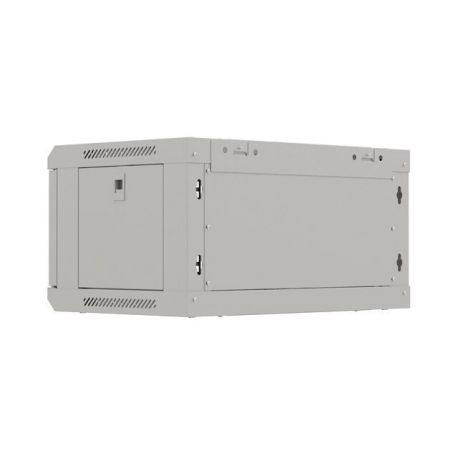Lanberg WF03 Series - Rack cabinet - 540 x 350, flat pack, with glass door - wall mountable - grey, RAL 7035 - 4U - 19" - 8