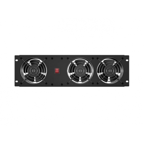 Lanberg - Rack fan panel (vertical) - with three fans - AC 230 V - RAL 9004, black - 3U - 19" - 1