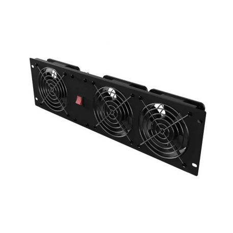 Lanberg - Rack fan panel (vertical) - with three fans - AC 230 V - RAL 9004, black - 3U - 19" - 2