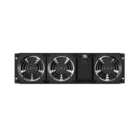 Lanberg - Rack fan panel (vertical) - with three fans - AC 230 V - RAL 9004, black - 3U - 19" - 3
