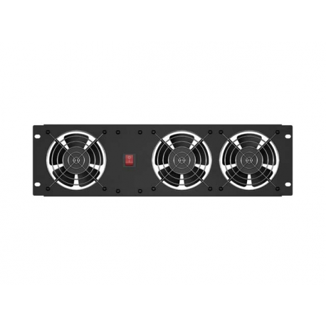 Lanberg - Rack fan panel (vertical) - with three fans - AC 230 V - RAL 9004, black - 3U - 19" - 5