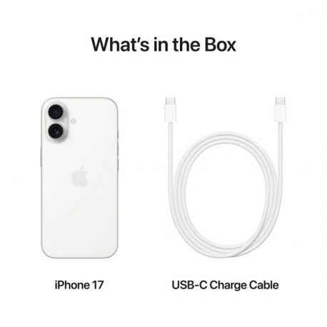 Apple iPhone 17 - 5G smartphone - dual-SIM  /  Internal Memory 256 GB - OLED display - 6.3" - 2622 x 1206 pixels (120 Hz) - 2x rear cameras 48 MP, 48 MP - front camera 18 Megapixel - white - 7