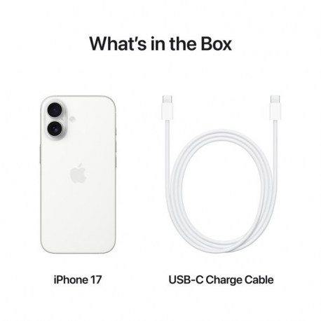 Apple iPhone 17 - 5G smartphone - dual-SIM  /  Internal Memory 512 GB - OLED display - 6.3" - 2622 x 1206 pixels (120 Hz) - 2x rear cameras 48 MP, 48 MP - front camera 18 Megapixel - white - 7