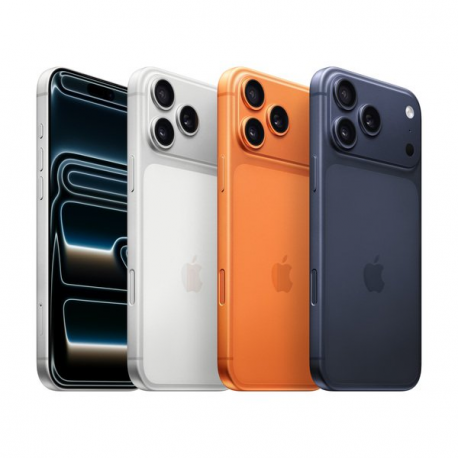 Apple iPhone 17 Pro Max - 5G smartphone - dual-SIM  /  Internal Memory 256 GB - OLED display - 6.9" - 2868 x 1320 pixels (120 Hz) - 3x rear cameras 48 MP, 48 MP, 48 MP - front camera 18 Megapixel - silver - 7