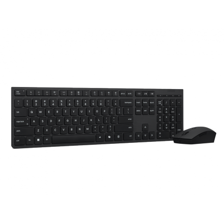 Lenovo Professional - Keyboard and mouse set - full size - wireless - Bluetooth, 2.4 GHz - QWERTY - Danish - grey - brown box - 1