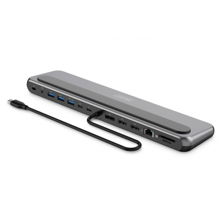 DIGITUS - Docking station - USB-C - 2 x HDMI, DP - 1GbE - 2