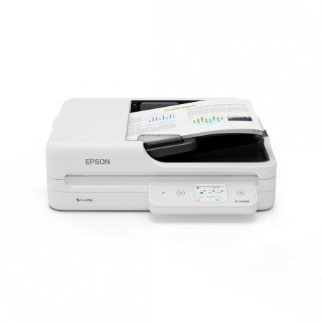 Epson WorkForce DS-1760WN - Document scanner - Duplex - 215.9 x 5588 mm - 1200 dpi x 1200 dpi - up to 30 ppm (mono) / up to 30 ppm (colour) - ADF (60 sheets) - up to 3000 scans per day - USB 2.0, Wi-Fi, Gigabit LAN - 2