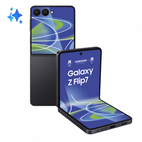 Samsung Galaxy Z Flip7 - 5G smartphone - dual-SIM - RAM 12 GB / Internal Memory 256 GB - OLED display - 6.9" - 2520 x 1080 pixels (120 Hz) - 2x rear cameras 50 MP, 12 MP - front camera 10 MP - jet black - 0