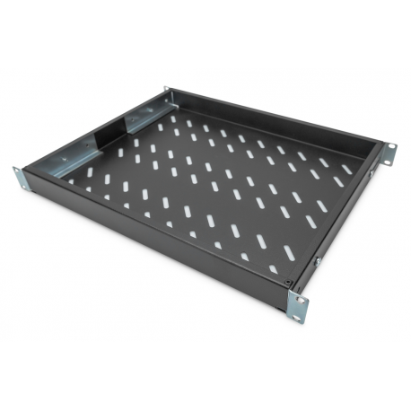 DIGITUS - Rack shelf - black, RAL 9005 - 1U - 19" - 1