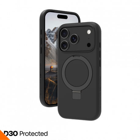 dbramante1928 Iceland Ultra - Back cover for mobile phone - rugged - kickstand - MagSafe compatibility - D3O, plastic - black - for Apple iPhone 17 Pro - 0