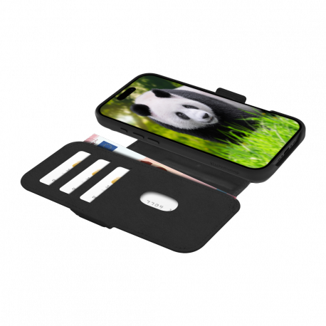 dbramante1928 Lynge - Flip cover for mobile phone - MagSafe compatibility - full-grain leather - black - for Apple iPhone Air - 1