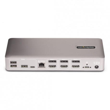 StarTech.com Triple-Monitor USB4 Docking Station, 4K 60Hz HDMI or DisplayPort, 100W Laptop Charging, 2.5GbE, USB-C Multi-Monitor Dock, Driverless - Docking station - USB4  /  Thunderbolt 4 - 3 x DP, 3 x HDMI - 1GbE, 2.5GbE - 180 Watt - 3