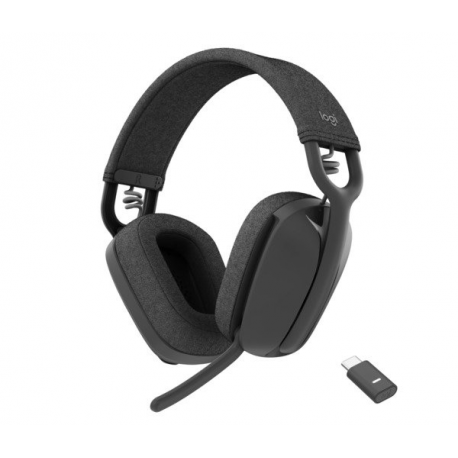Logitech Zone Vibe Wireless - Headset - full size - Bluetooth - wireless - noise isolating - graphite - Certified for Microsoft Teams - 0