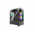 Xilence Xilent Beam - Midi-tower - ATX - windowed side panel (tempered glass) - no power supply (ATX) - black - USB/Audio