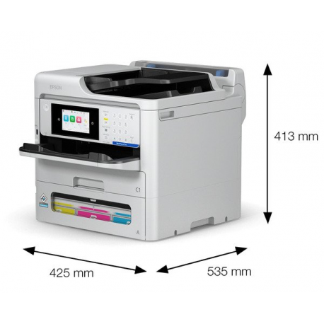 Epson WorkForce Pro EM-C800RDWF - Multifunction printer - colour - ink-jet - A4 (210 x 297 mm) (original) - A4 / Legal (media) - up to 25 ppm (printing) - 330 sheets - 33.6 Kbps - USB 2.0, Gigabit LAN, Wi-Fi(ac) - 1