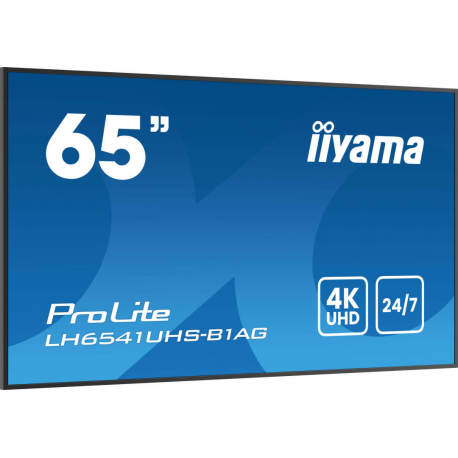 iiyama ProLite LH6541UHS-B1AG - 65" Diagonal Class (64.5" viewable) LED-backlit LCD display - digital signage - 4K UHD (2160p) 3840 x 2160 - black bezel with glossy finish - 3