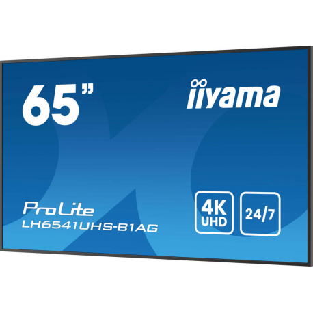 iiyama ProLite LH6541UHS-B1AG - 65" Diagonal Class (64.5" viewable) LED-backlit LCD display - digital signage - 4K UHD (2160p) 3840 x 2160 - black bezel with glossy finish - 6