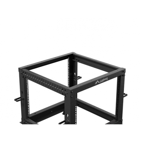 Lanberg - Rack open frame - 600 x 600 - 1100, adjustable - black, RAL 9004 - 9U - 19" - 2