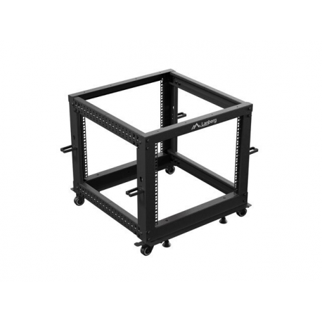Lanberg - Rack open frame - 600 x 600 - 1100, adjustable - black, RAL 9004 - 9U - 19" - 6