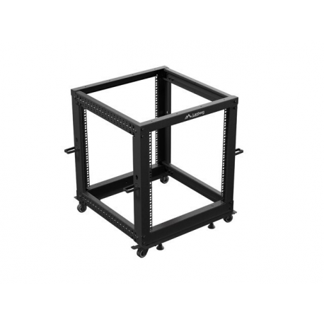 Lanberg - Rack open frame - 600 x 600 - 1100, adjustable - RAL 9004, black - 12U - 19" - 4