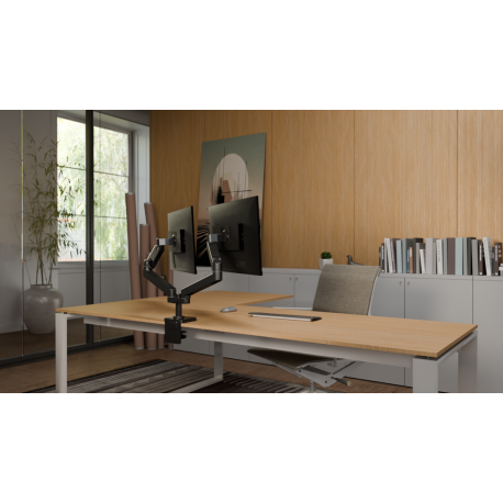 Ergotron LX Pro - Mounting kit (dual arm) - modular - for 2 LCD displays - side-by-side - aluminium - black - screen size: up to 27" - desk-mountable - 4