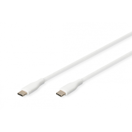 DIGITUS - USB cable - 24 pin USB-C (M) to 24 pin USB-C (M) - USB 2.0 - 20 V - 3 A - 2 m - molded, USB Power Delivery (60W) - white - 0